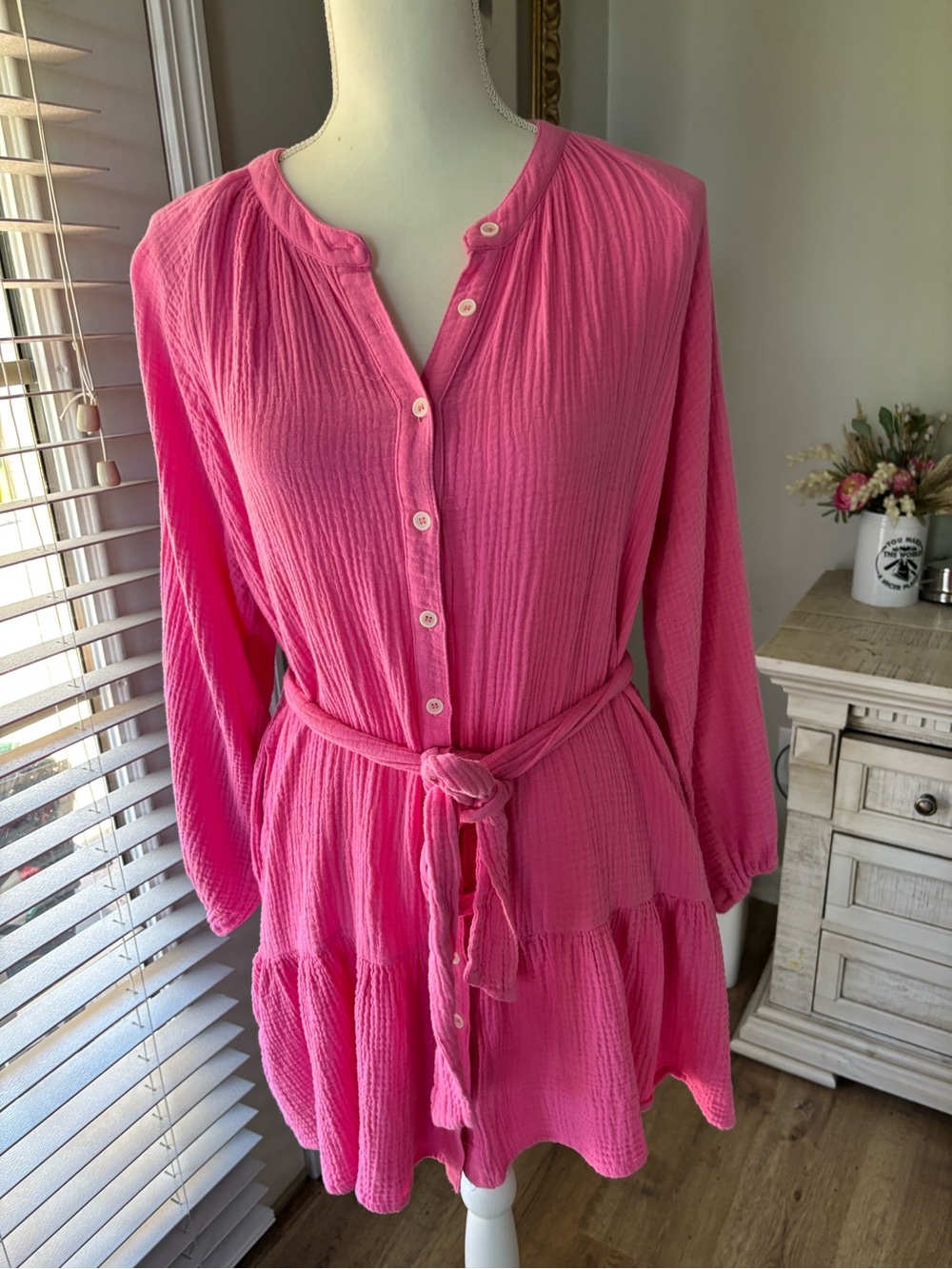Hudson Gray pink gauzy mini dress size small